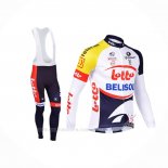 2013 Ropa Ciclismo Lotto Belisol Violeta Blanco Mangas Largas y Culotte Lunga