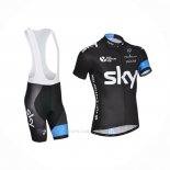 2014 Ropa Ciclismo Sky Negro Blanco Mangas Corta y Culotte Corto