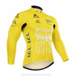2015 Ropa Ciclismo Tour De France Amarillo Mangas Largas y Culotte Lunga