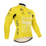 2015 Ropa Ciclismo Tour De France Amarillo Mangas Largas y Culotte Lunga