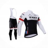 2015 Ropa Ciclismo Trek Factory Racing Blanco Negro Mangas Largas y Culotte Lunga