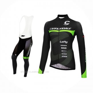 2016 Ropa Ciclismo Cannondale Ml Negro Verde Mangas Largas y Culotte Lunga