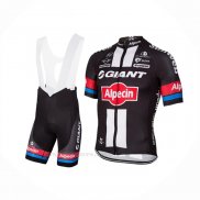 2016 Ropa Ciclismo Giant Alpecin Negro Rojo Mangas Corta y Culotte Corto