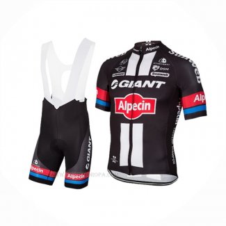 2016 Ropa Ciclismo Giant Alpecin Negro Rojo Mangas Corta y Culotte Corto