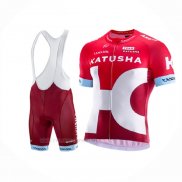 2016 Ropa Ciclismo Katusha Alpecin Blanco Rojo Mangas Corta y Culotte Corto