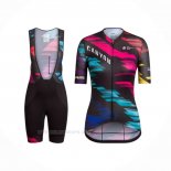 2016 Ropa Ciclismo Mujer Canyon Negro Rojo Mangas Corta y Culotte Corto
