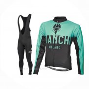 2017 Ropa Ciclismo Bianchi Milano Ml Verde Negro Mangas Largas y Culotte Lunga