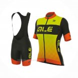 2017 Ropa Ciclismo Mujer ALE Amarillo Naranja Mangas Corta y Culotte Corto