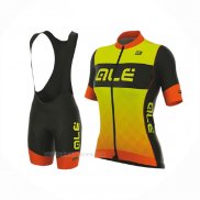 2017 Ropa Ciclismo Mujer ALE Amarillo Naranja Mangas Corta y Culotte Corto
