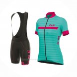 2017 Ropa Ciclismo Mujer ALE Azul Claro Rosa Mangas Corta y Culotte Corto