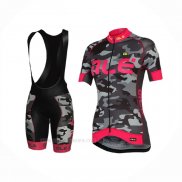 2017 Ropa Ciclismo Mujer ALE Camo Rosa Mangas Corta y Culotte Corto