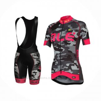2017 Ropa Ciclismo Mujer ALE Camo Rosa Mangas Corta y Culotte Corto