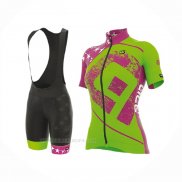 2017 Ropa Ciclismo Mujer ALE Verde Mangas Corta y Culotte Corto