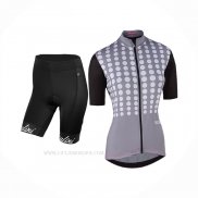 2017 Ropa Ciclismo Mujer Nalini Optical Negro Gris Mangas Corta y Culotte Corto
