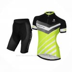 2017 Ropa Ciclismo Mujer Nalini Zebrana Verde Negro Mangas Corta y Culotte Corto