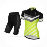 2017 Ropa Ciclismo Mujer Nalini Zebrana Verde Negro Mangas Corta y Culotte Corto