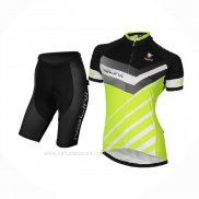 2017 Ropa Ciclismo Mujer Nalini Zebrana Verde Negro Mangas Corta y Culotte Corto