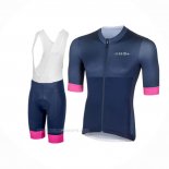 2018 Ropa Ciclismo Mujer RH+ Apagado Azul Mangas Corta y Culotte Corto