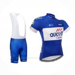 2018 Ropa Ciclismo Quick Step Floors Azul Blanco Mangas Corta y Culotte Corto