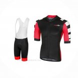 2018 Ropa Ciclismo RH+ Stratos Negro Rojo Mangas Corta y Culotte Corto