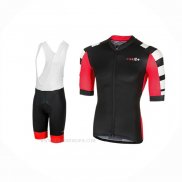 2018 Ropa Ciclismo RH+ Stratos Negro Rojo Mangas Corta y Culotte Corto