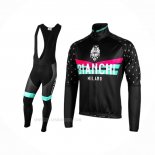 2019 Ropa Ciclismo Bianchi Milano Pb Negro Rojo Mangas Largas y Culotte Lunga