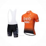 2019 Ropa Ciclismo CCC Naranja Mangas Corta y Culotte Corto