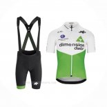 2019 Ropa Ciclismo Dimension Data Verde Blanco Mangas Corta y Culotte Corto