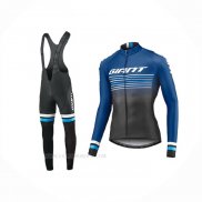 2019 Ropa Ciclismo Giant Race Day Azul Negro Mangas Largas y Culotte Lunga