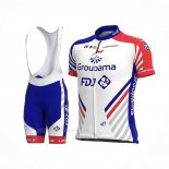 2020 Ropa Ciclismo Groupama-fdj Rojo Azul Mangas Corta y Culotte Corto