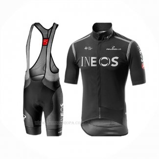2020 Ropa Ciclismo Ineos Negro Gris Mangas Corta y Culotte Corto