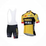 2020 Ropa Ciclismo Jumbo Visma Amarillo Negro Mangas Corta y Culotte Corto
