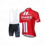 2020 Ropa Ciclismo Sunweb Rojo Blanco Mangas Corta y Culotte Corto