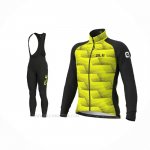 2021 Ropa Ciclismo ALE Negro Amarillo Mangas Largas y Culotte Lunga