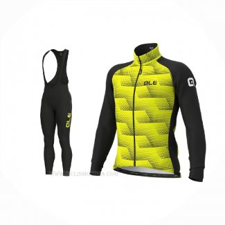 2021 Ropa Ciclismo ALE Negro Amarillo Mangas Largas y Culotte Lunga