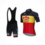 2021 Ropa Ciclismo Alpecin Fenix Negro Amarillo Rojo Mangas Corta y Culotte Corto