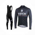 2021 Ropa Ciclismo Bianchi Milano Nalles Negro Mangas Largas y Culotte Lunga