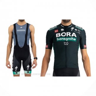 2021 Ropa Ciclismo Bora-Hansgrone Apagado Verde Mangas Corta y Culotte Corto