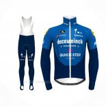 2021 Ropa Ciclismo Deceuninck Quick Step Azul Mangas Largas y Culotte Lunga