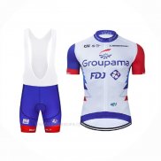 2021 Ropa Ciclismo Groupama-fdj Rojo Azul Blanco Mangas Corta y Culotte Corto