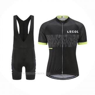 2021 Ropa Ciclismo Le Col Negro Amarillo Mangas Corta y Culotte Corto