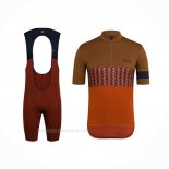 2021 Ropa Ciclismo Rapha Marron Naranja Mangas Corta y Culotte Corto