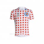 2021 Ropa Ciclismo Tour De France Rojo Blanco Mangas Corta y Culotte Corto