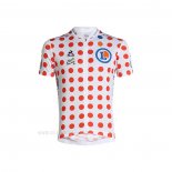 2021 Ropa Ciclismo Tour De France Rojo Blanco Mangas Corta y Culotte Corto