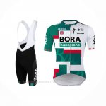 2022 Ropa Ciclismo Bora-Hansgrone Verde Blanco Mangas Corta y Culotte Corto
