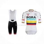 2022 Ropa Ciclismo Bora-hansgrone Amarillo Azul Rojo Mangas Cortas y Culotte Corto