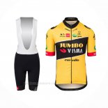 2022 Ropa Ciclismo Jumbo Visma Amarillo Mangas Corta y Culotte Corto
