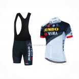 2022 Ropa Ciclismo Jumbo Visma Blanco Negro Mangas Cortas y Culotte Corto