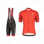 2022 Ropa Ciclismo Scott Rojo Mangas Corta Y Culotte Corto