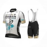 2023 Ropa Ciclismo Bahrain Victorious Blanco Mangas Cortas y Culotte Corto